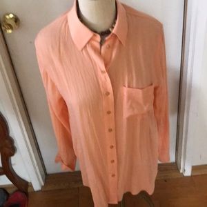 Used - Orange Free People Split Side Blouse